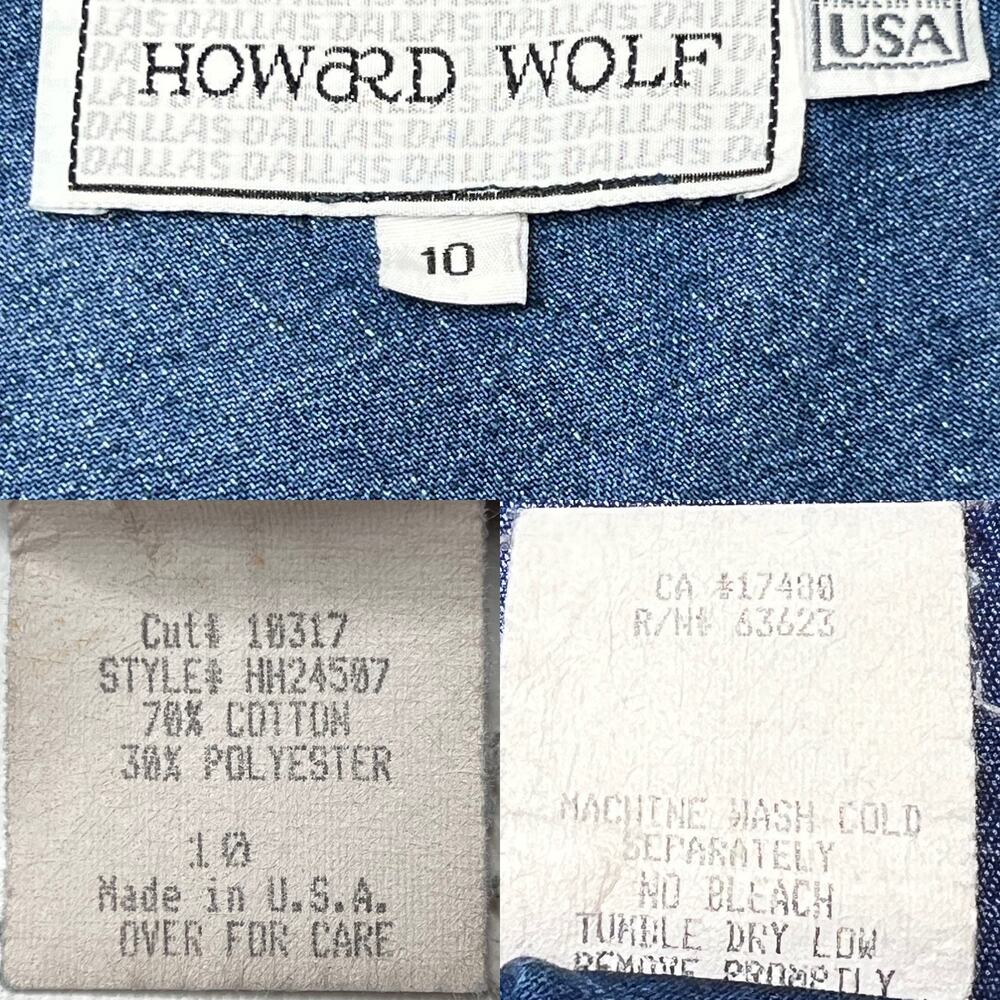 Vintage 90s Howard Wolf Sleeveless Chamabray Denim Tank Top Medium - Picture 4 of 10